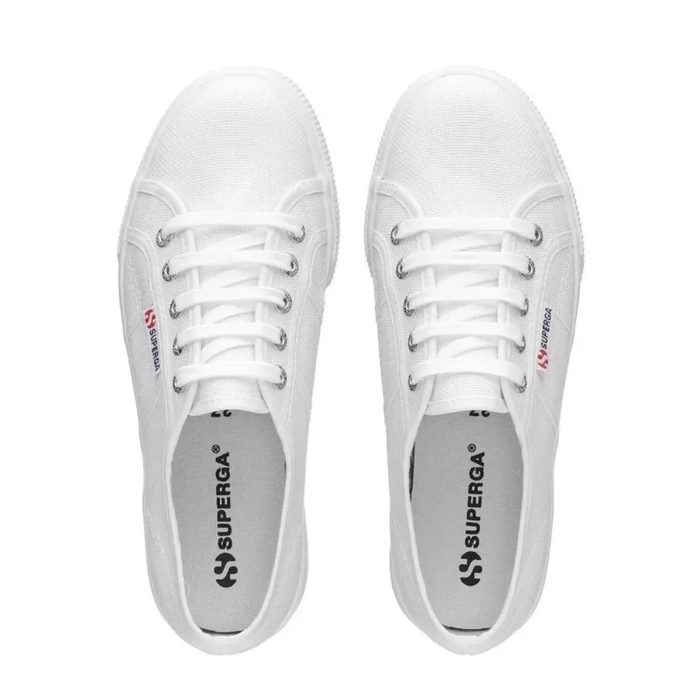 Superga White Platform Canvas Sneakers